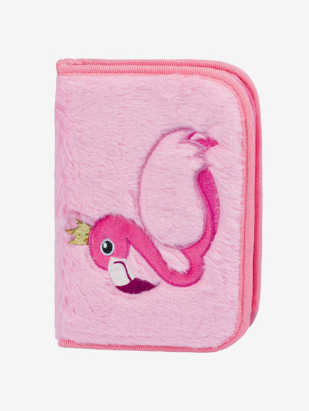 BAAGL  Valiză pentru creioane școlare roz cu un nivel Baagl Flamingo