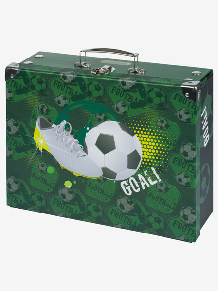 BAAGL  Geantă școlară pliabilă verde cu fitinguri Baagl Football