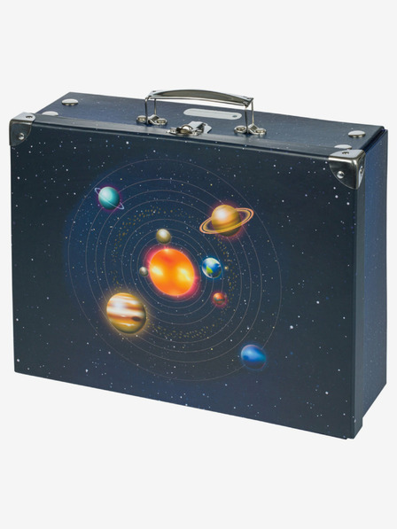 BAAGL  Trusă școlară pliabilă albastră cu accesorii Baagl Planets