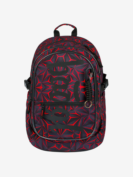 BAAGL  Rucsac școlar negru Baagl Core Red Polygon