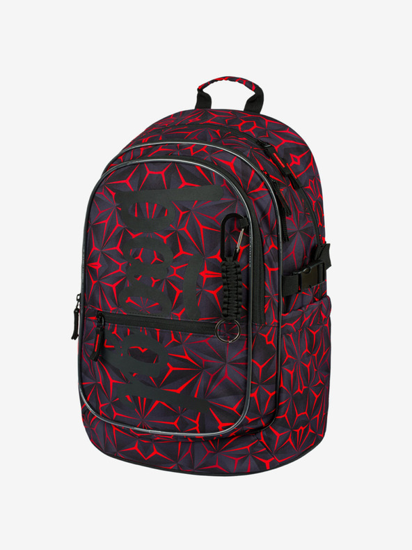 BAAGL  Rucsac școlar negru Baagl Core Red Polygon