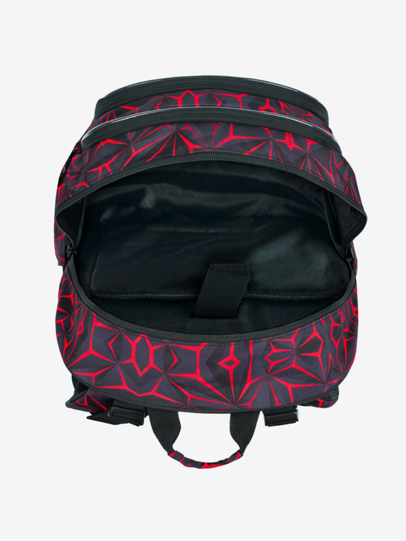 BAAGL  Rucsac școlar negru Baagl Core Red Polygon