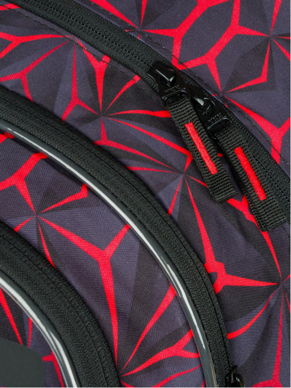 BAAGL  Rucsac școlar negru Baagl Core Red Polygon