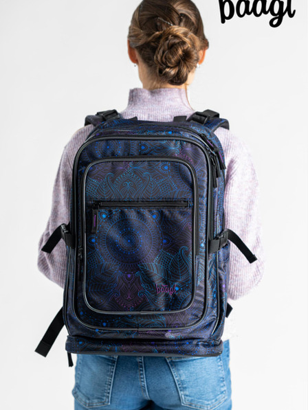 BAAGL  Set școlar negru cu model - rucsac, penar și geantă Baagl Cubic Zen