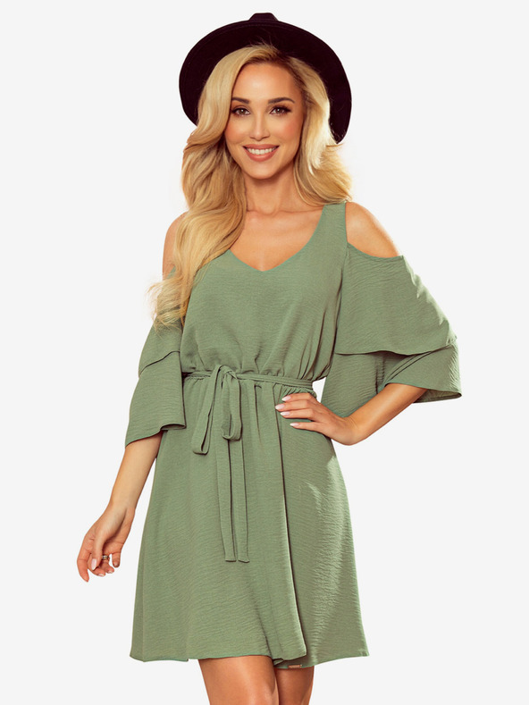 numoco Rochie cu decolteu MARINA - Olive Numoco
