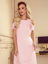 numoco Rochie flatată cu volan pe umeri - roz pastel Numoco