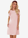 numoco Rochie flatată cu volan pe umeri - roz pastel Numoco