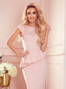 numoco Rochie midi elegantă cu volane - roz pudră Numoco