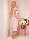 numoco Rochie midi elegantă cu volane - roz pudră Numoco