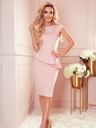 numoco Rochie midi elegantă cu volane - roz pudră Numoco