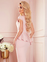 numoco Rochie midi elegantă cu volane - roz pudră Numoco