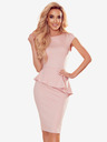 numoco Rochie midi elegantă cu volane - roz pudră Numoco