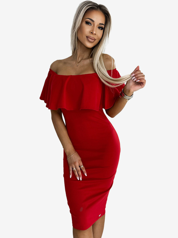 numoco Rochie creion Marbella - Spanish Flu - roșu Numoco