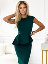 numoco Rochie midi elegantă cu volane - verde Numoco