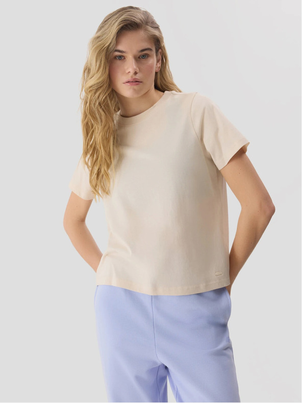 4F Tricou simplu pentru femei cu bumbac organic 4F
