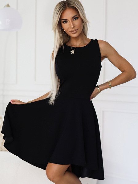 numoco Rochie unică cu spatele mai lung - negru Numoco