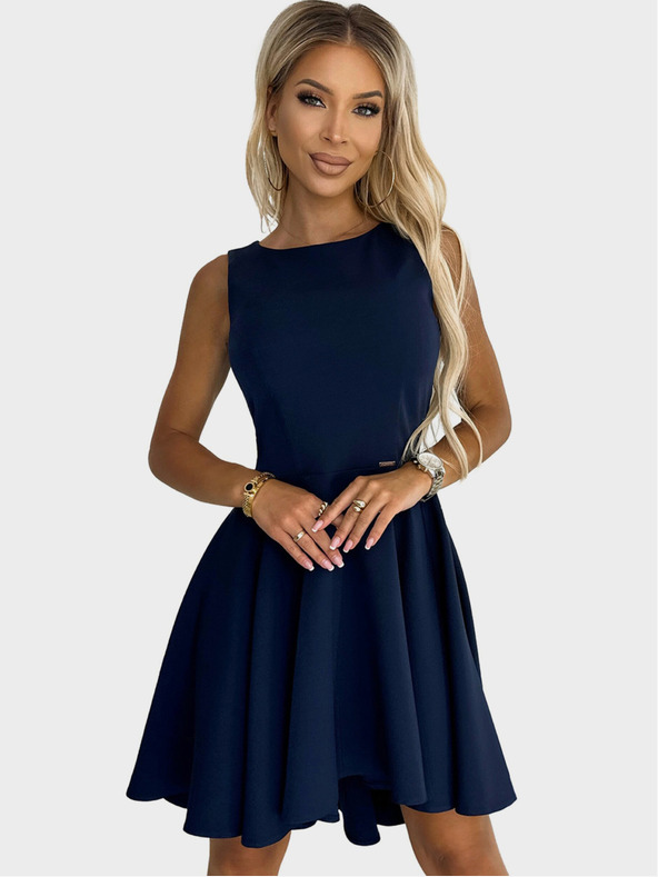 numoco Rochie elegantă cu spatele mai lung - albastru închis Numoco