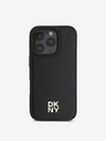 DKNY DKNY PU Leather Repeat Pattern Stack Logo MagSafe Back Cover pentru iPhone 16 Pro Black