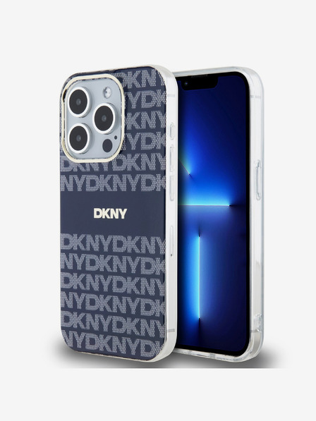 DKNY PC/TPU Repeat Pattern Tonal Stripe Magsafe Back Cover pentru iPhone 15 Pro Max albastru DKNY