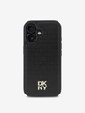 DKNY DKNY PU Leather Repeat Pattern Stack Logo MagSafe Back Cover pentru iPhone 16 Plus negru
