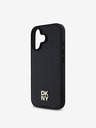 DKNY DKNY PU Leather Repeat Pattern Stack Logo MagSafe Back Cover pentru iPhone 16 Plus negru