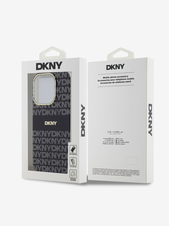 DKNY PC/TPU Repeat Pattern Tonal Stripe Magsafe Back Cover pentru iPhone 14 Pro negru DKNY