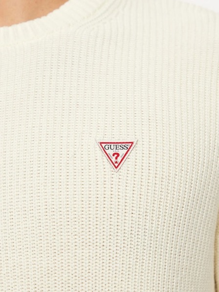 Guess Jeans Pulover ecru pentru bărbați z3hm1 Guess jeans