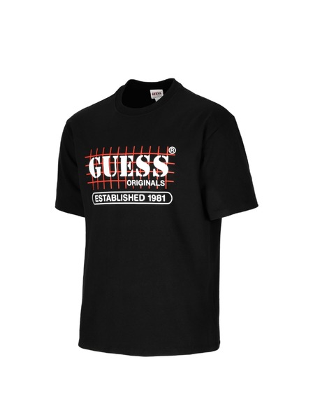Guess Jeans Tricou negru pentru bărbați cu imprimeu Guess Jeans T-Shirt A996 Jet Black
