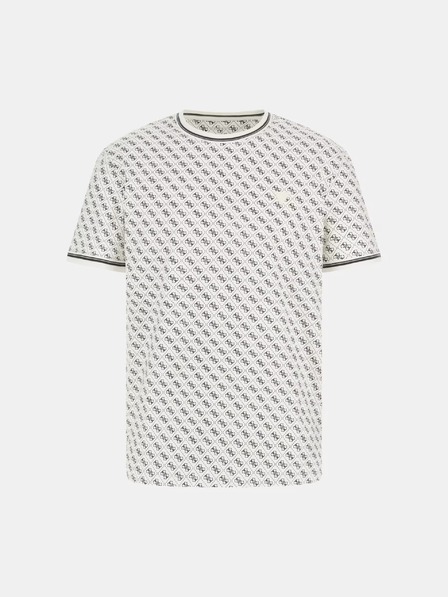 Guess Jeans Tricou Guess Jeans T-Shirt Salt White cu model pentru bărbați