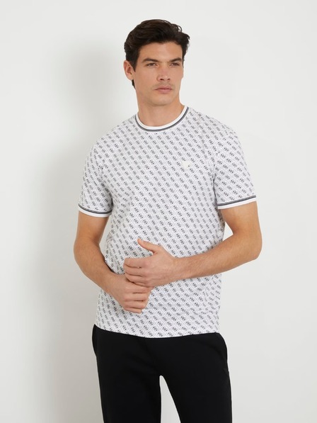 Guess Jeans Tricou Guess Jeans T-Shirt Salt White cu model pentru bărbați