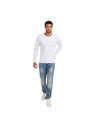 Guess Jeans Tricou bărbătesc alb cu mânecă lungă Guess jeans