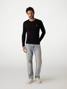 Guess Jeans Tricou bărbătesc negru cu mânecă lungă Guess jeans