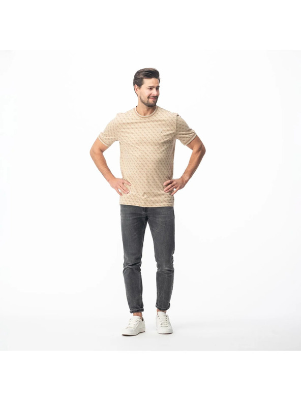 Guess Jeans Tricou bărbătesc bej 4G Guess jeans