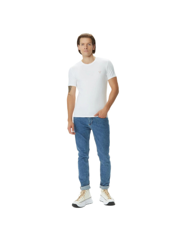 Guess Jeans Tricou Slim Fit alb G011 Guess jeans pentru bărbați