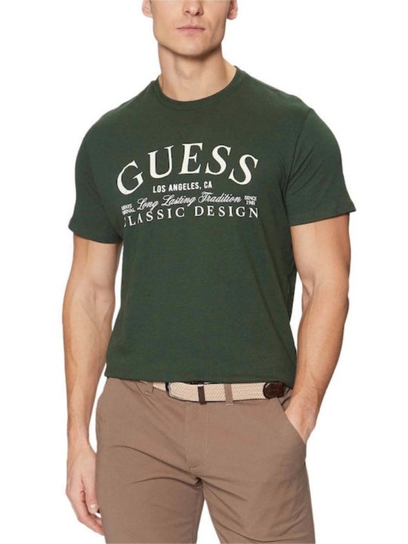 Guess Jeans Tricou bărbătesc verde jungle green Guess jeans