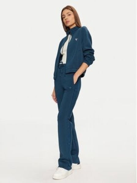 Guess Jeans Pantaloni sport damă albaștri cu logo lateral Guess jeans