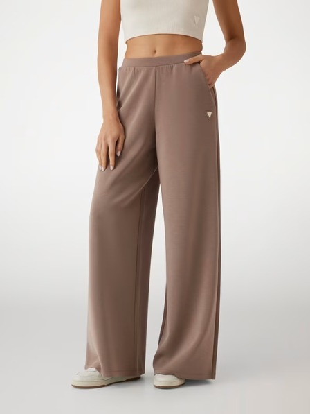Guess Jeans Pantaloni sport damă maro cu tăietură largă Guess jeans