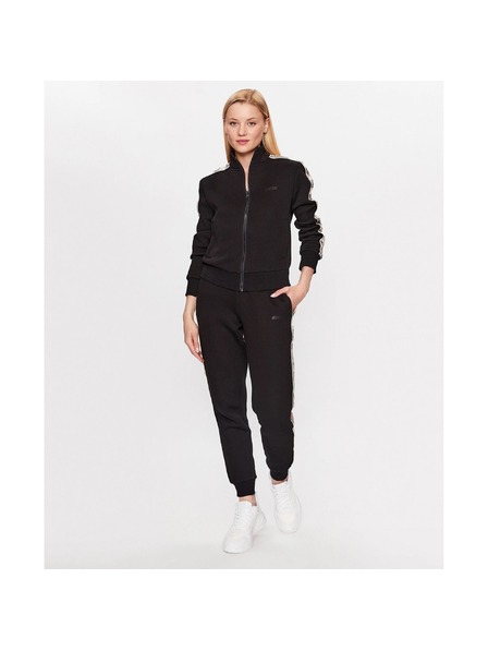 Guess Jeans Hanorac negru cu logo lateral Guess jeans pentru femei