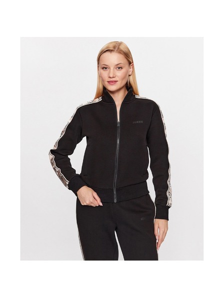 Guess Jeans Hanorac negru cu logo lateral Guess jeans pentru femei