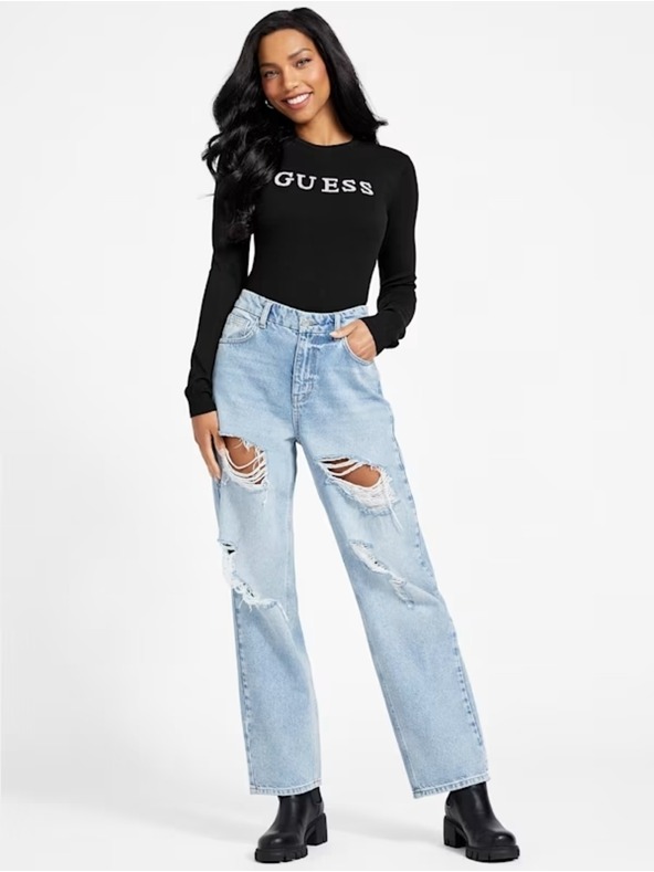 Guess Jeans Pulover negru jblk pentru femei Guess jeans