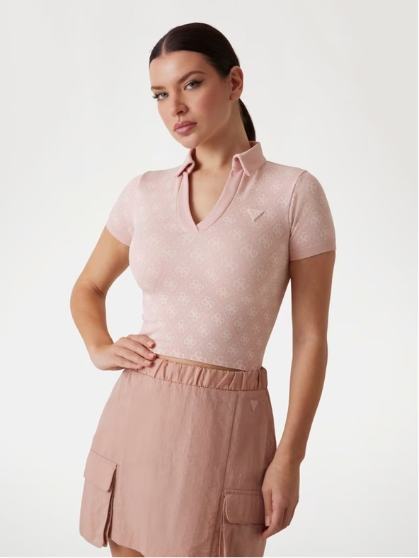 Guess Jeans Top fără cusături roz pentru femei Guess jeans