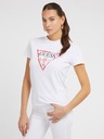 Guess Jeans Tricou alb cu logo mare triunghiular G011 Guess jeans