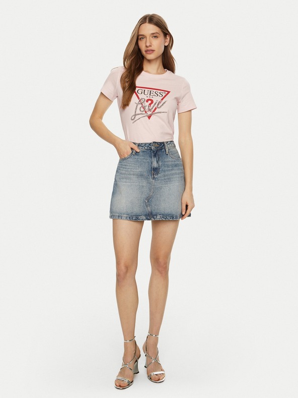 Guess Jeans Tricou roz deschis pentru femei Love Guess jeans