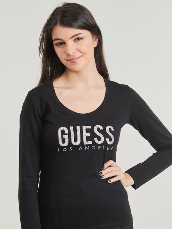 Guess Jeans Tricou damă negru Python Guess Jeans