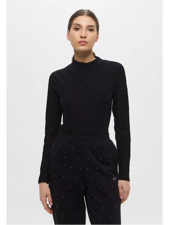 Guess Jeans Tricou damă negru cu mânecă lungă Hess Guess Jeans