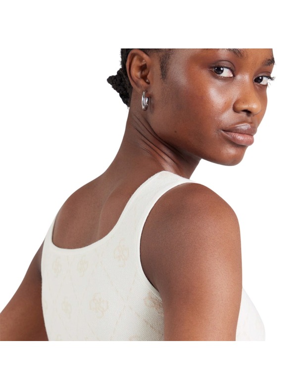 Guess Jeans Top damă alb cu imprimeu integral 4G Guess Jeans