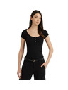 Guess Jeans Tricou damă negru cu nasturi Guess Jeans