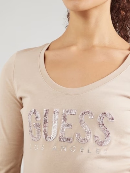 Guess Jeans Tricou damă bej Python Guess Jeans