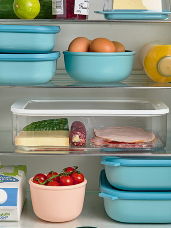 Mepal Set de boluri dreptunghiulare Mepal Cirqula în culoare albastru deschis 750 + 1500 + 3000 ml