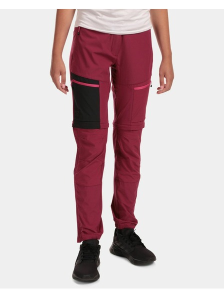 Kilpi Pantaloni de exterior detașabili pentru femei Kilpi HOSIO-W Roșu închis